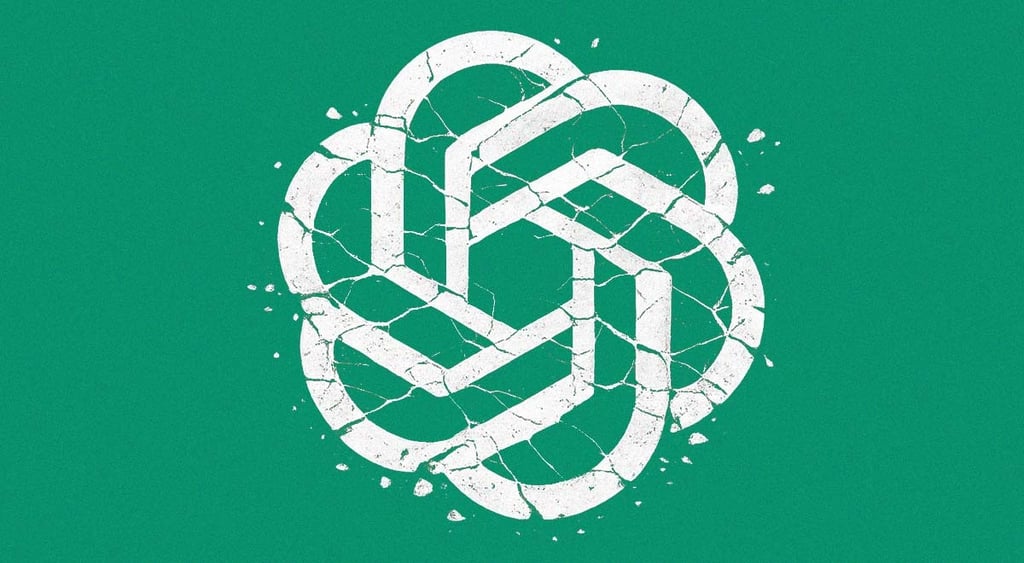 A big ChatGPT logo on a green background
