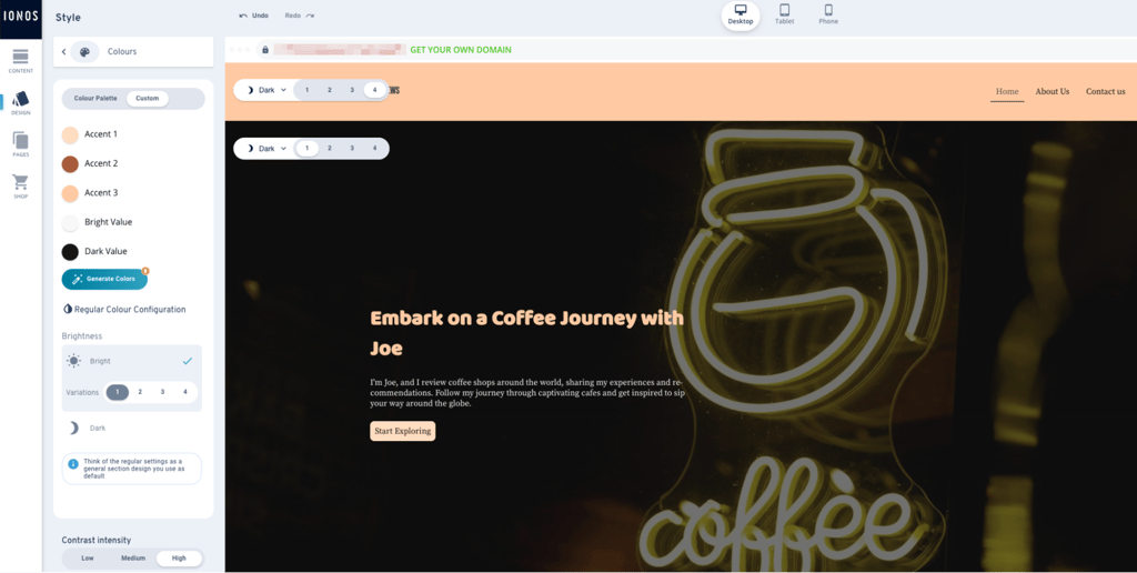 IONOS website builder new