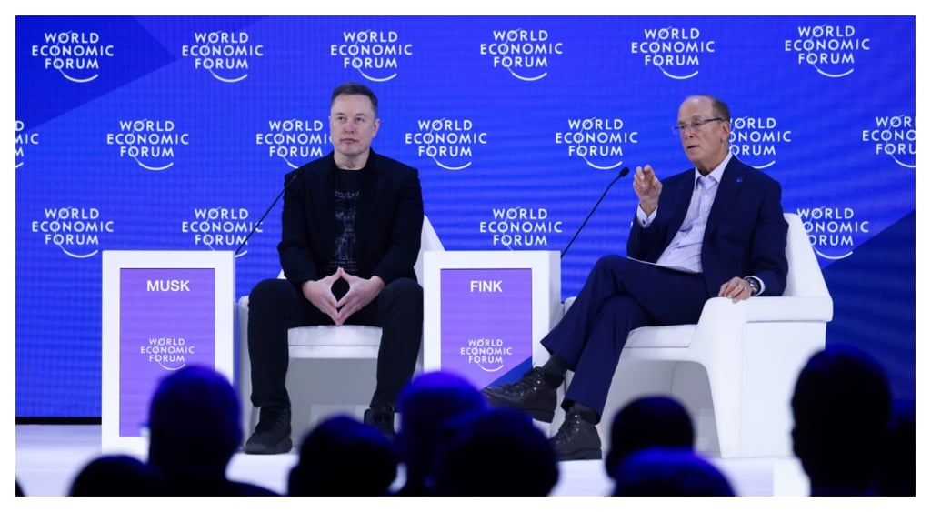 Musk and Fink Davos 2026