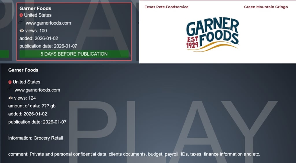 Play ransomware attack - Texas Pete hot sauce