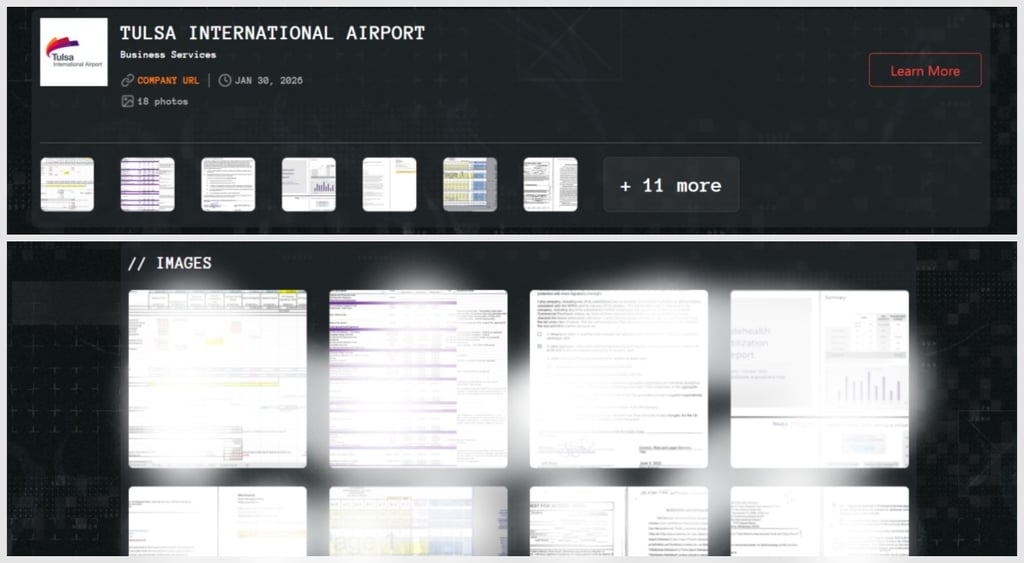 Qilin ransomware - Tulsa International Airport samples