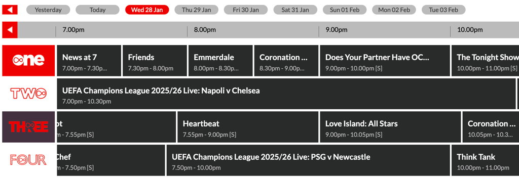 Napoli vs Chelsea (Virgin Media Two)
