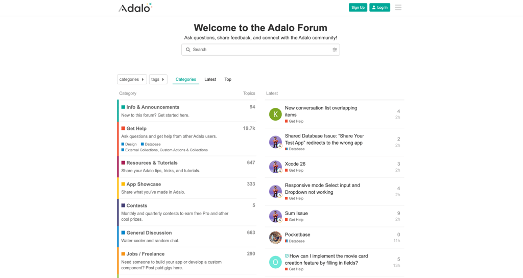 Adalo community forum