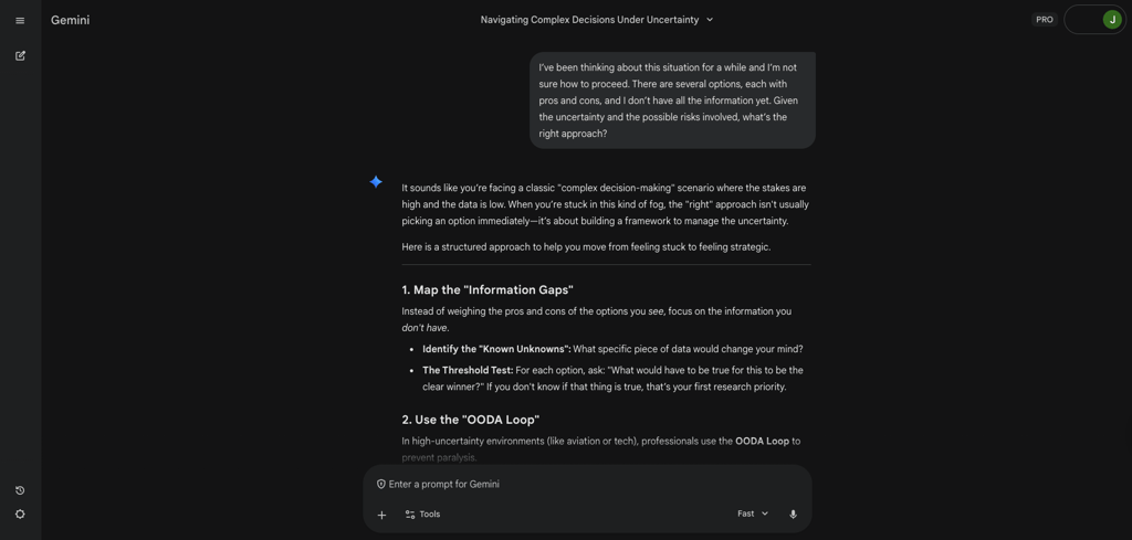 Gemini 3 Flash’s answer to an ambiguous question – correct and without hallucinations