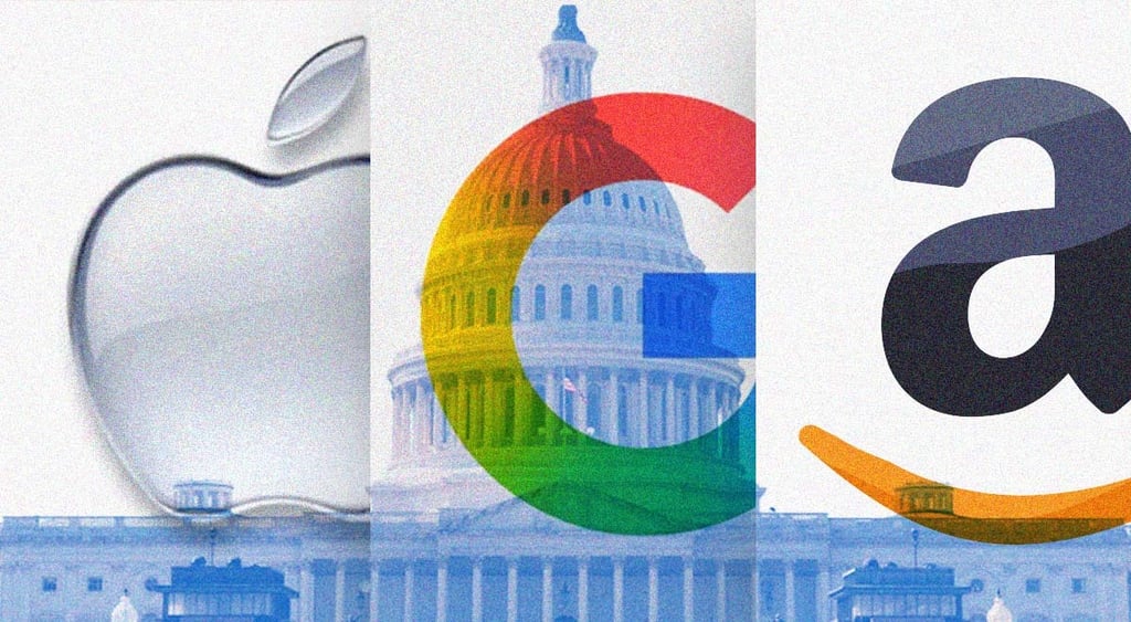 Logos of Apple, Google, and Amazon