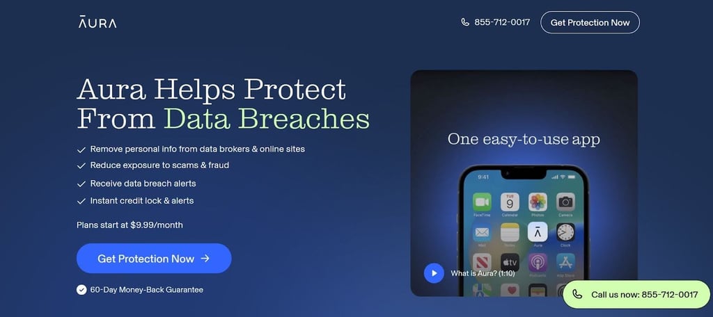 auras identity protection homepage