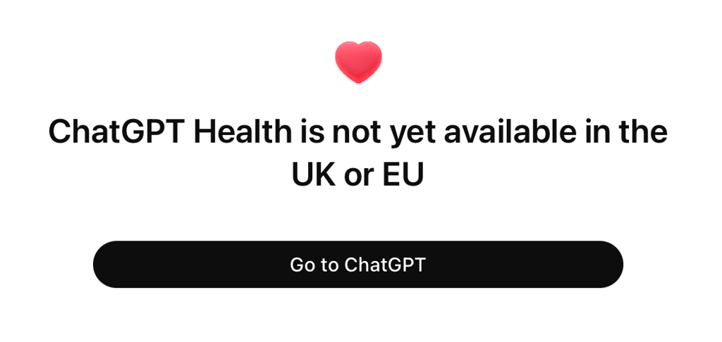 chatgpt health not available