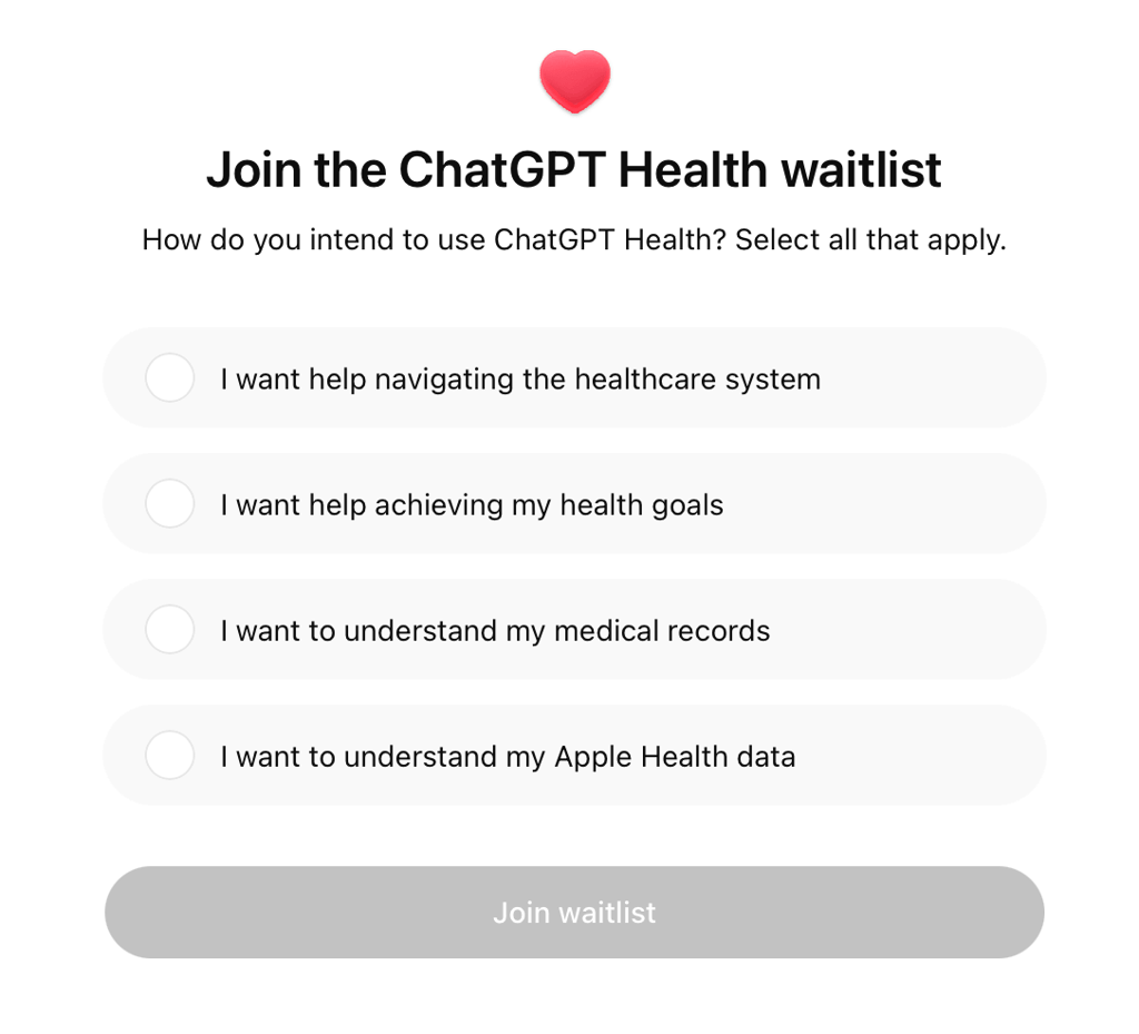 chatgpt health singup