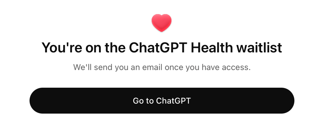chatgpt health waiting list