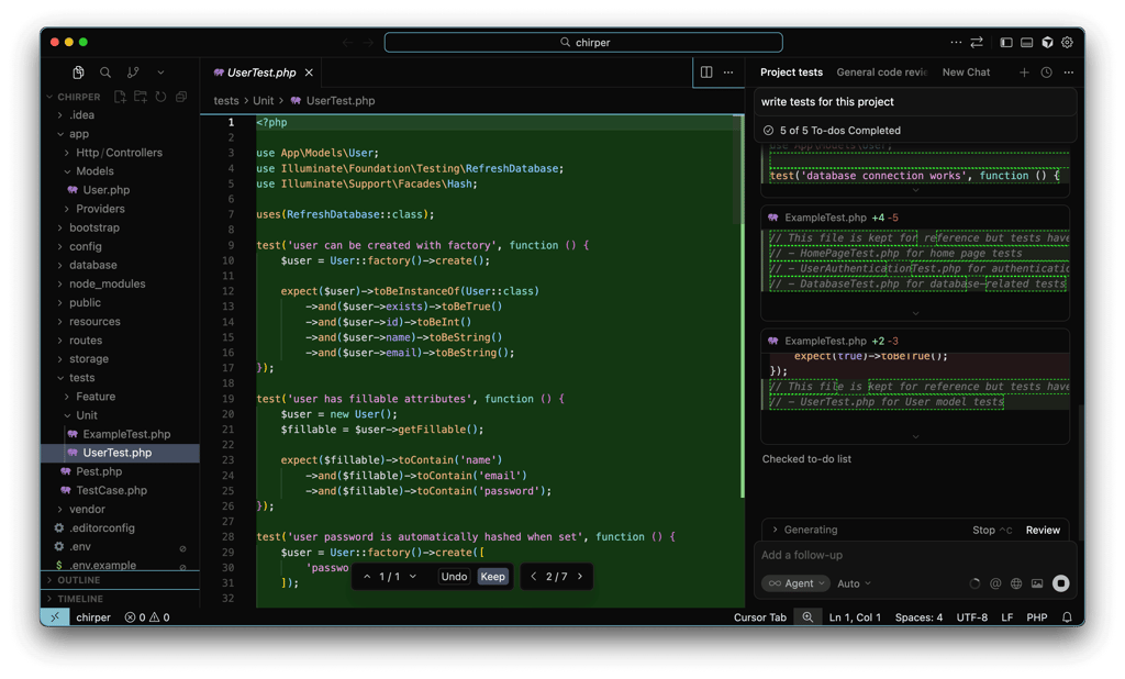 Generating code in Cursor AI