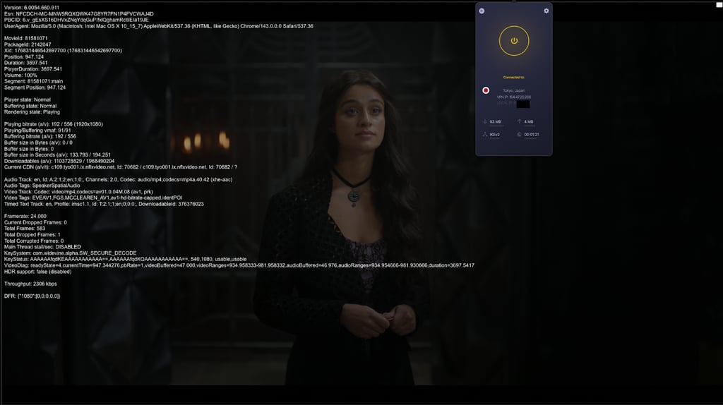 cyberghost enabled when watching netflix