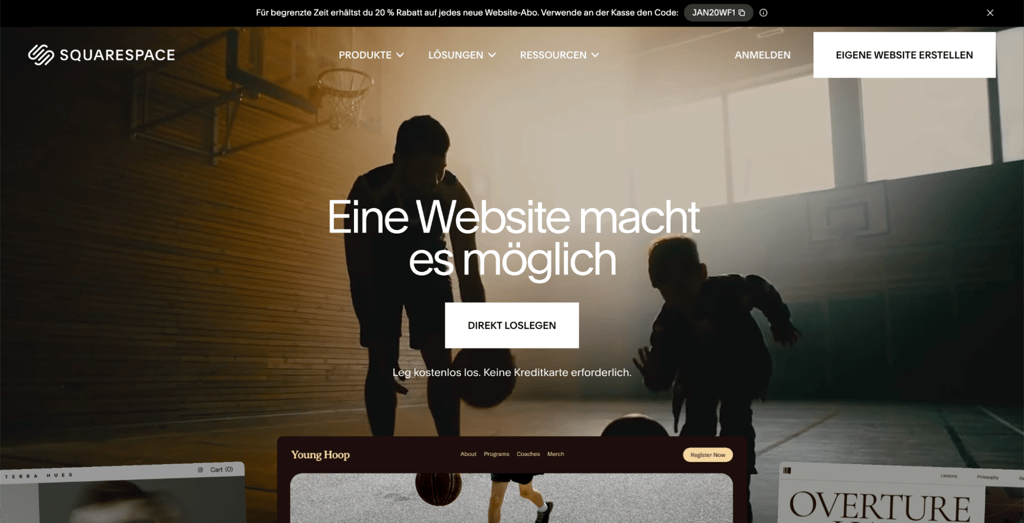 squarespace homepage