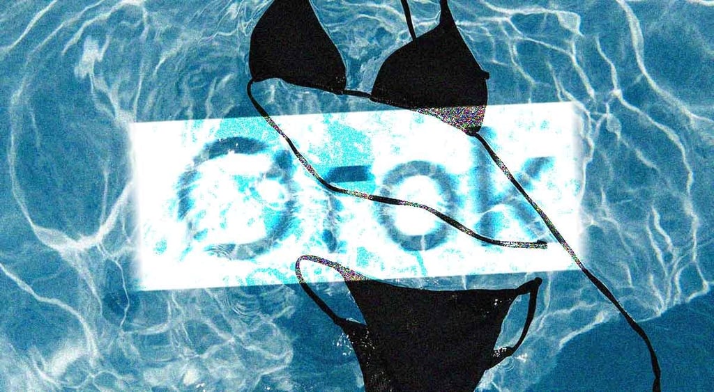 Grok logo and a bikini