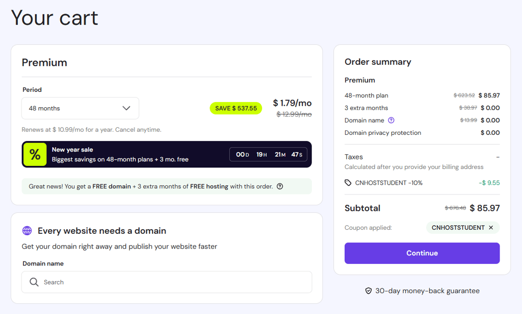 Hostinger checkout January