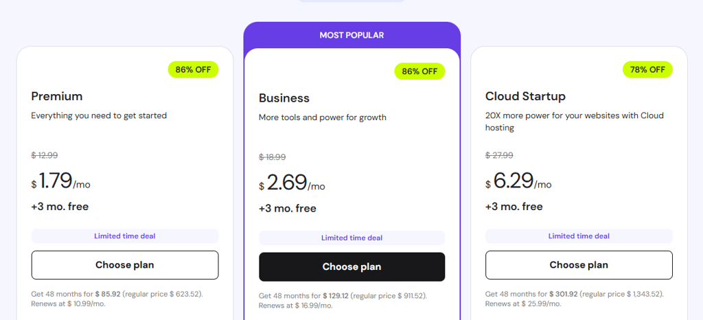 Hostinger pricing Jan 2026
