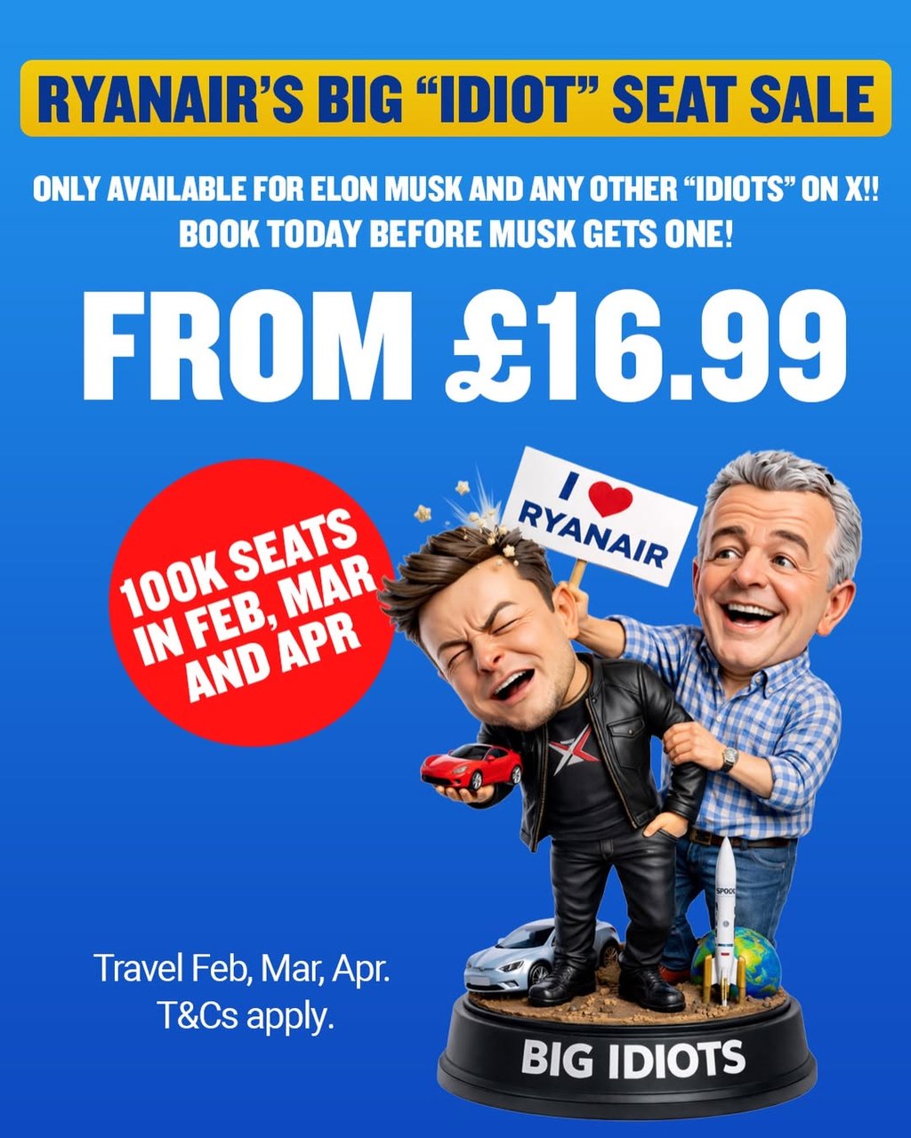 Ryanair idiot seat sale