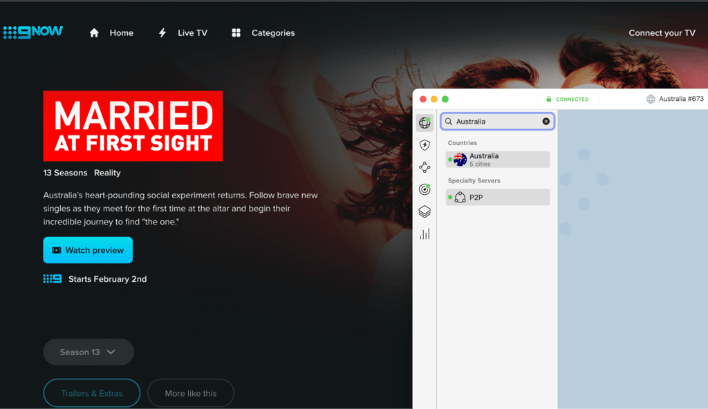 Watching Married At First Sight with NordVPN
