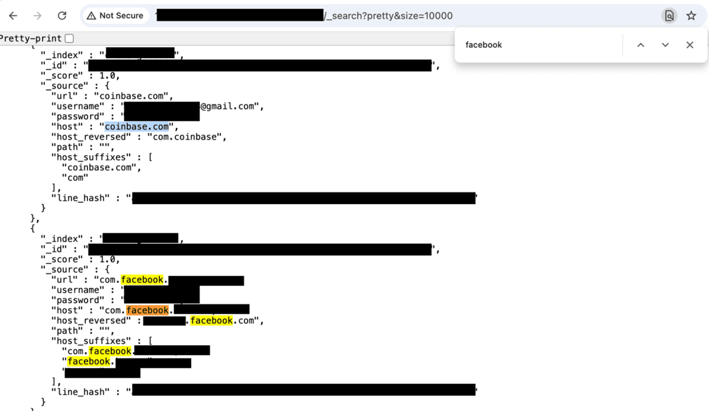 Sample of the leaked Facebook, Instagram data