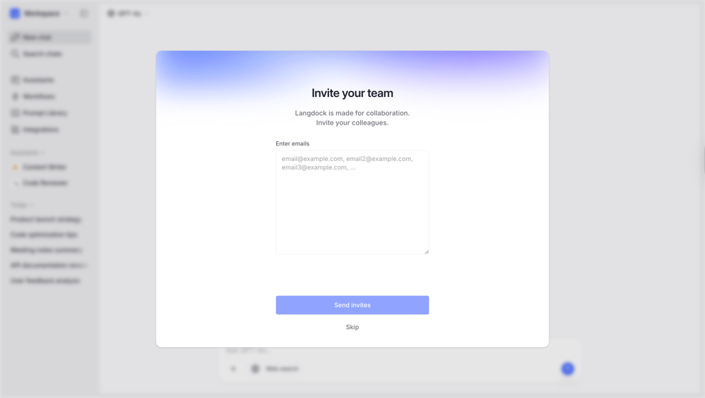 Langdock’s interface