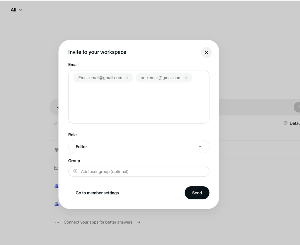 inviting users to your workspace