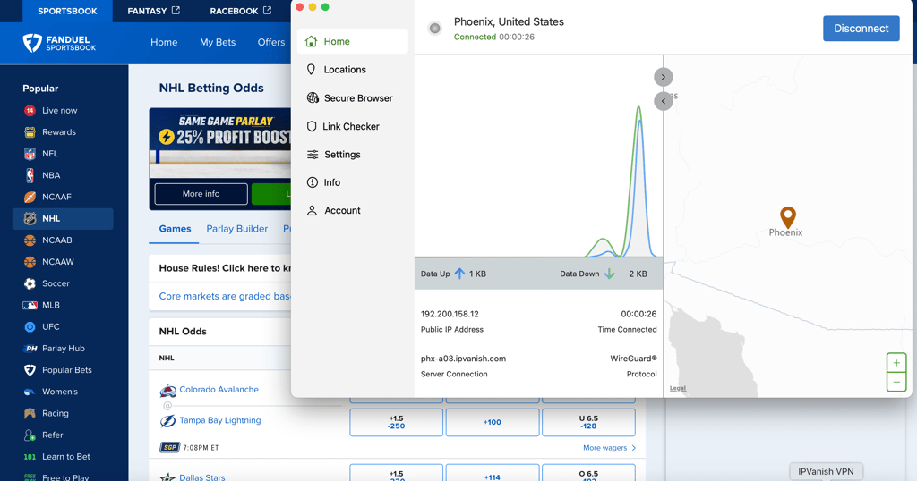 FanDuel unblocked using IPVanish