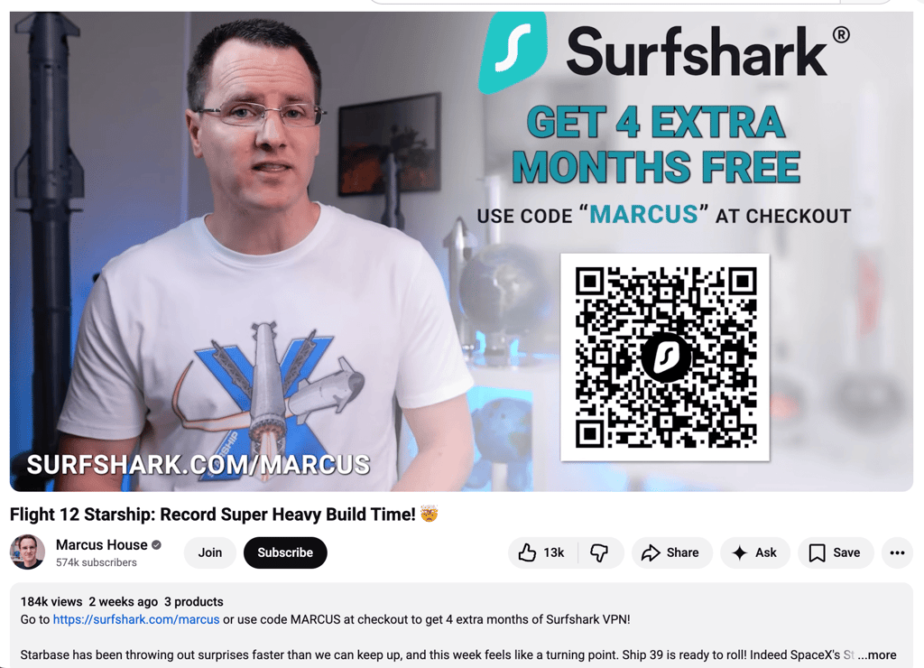 Marcus video with a Surfshark coupon code