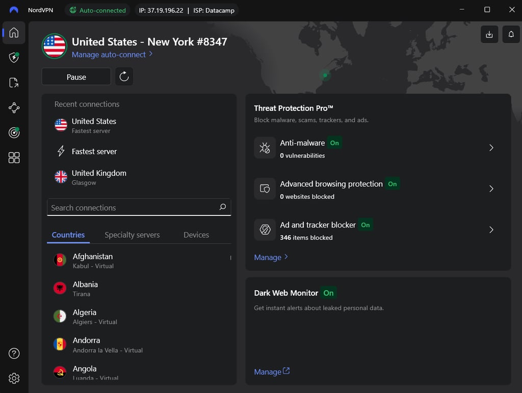 nordvpn connect server