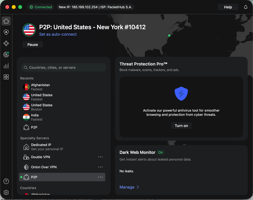 NordVPN macOS interface 2