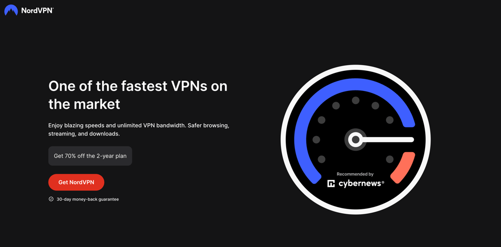 NordVPN landing page January 2026