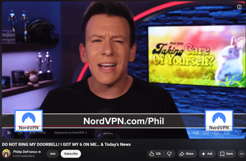 NordVPN code on Philip DeFranco channel