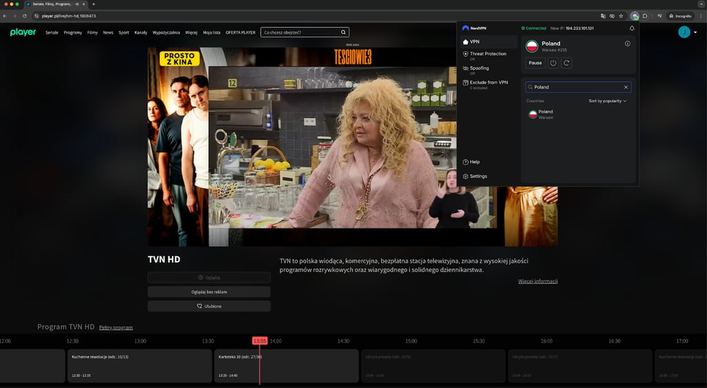 player streaming with vpn