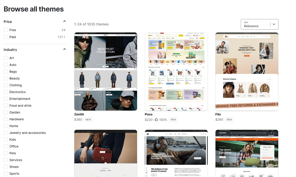 Shopify templates January 2026