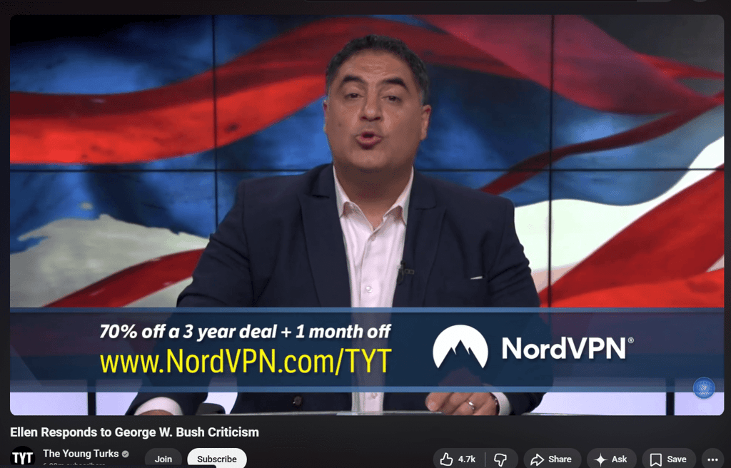 NordVPN promo code on The Young Turks channel
