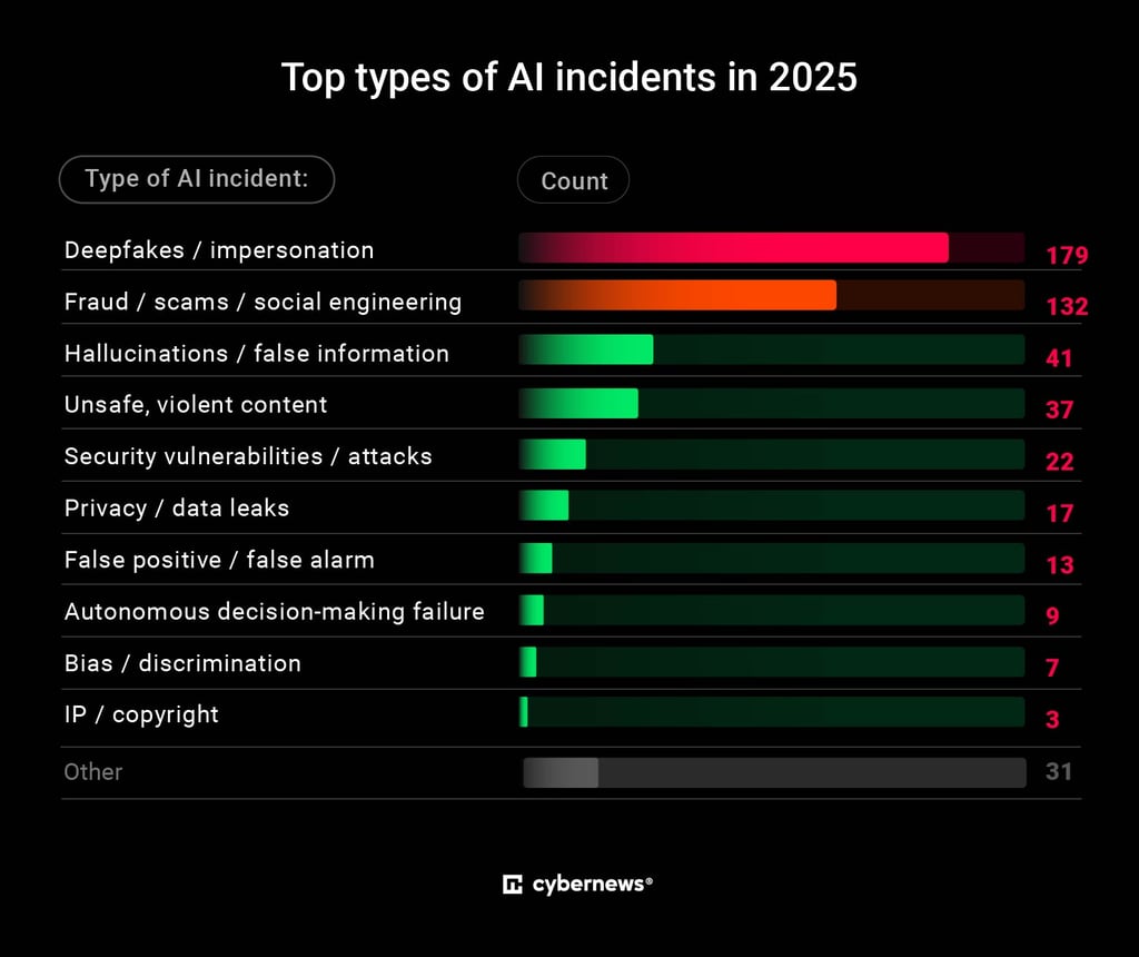 top types of AI incidents