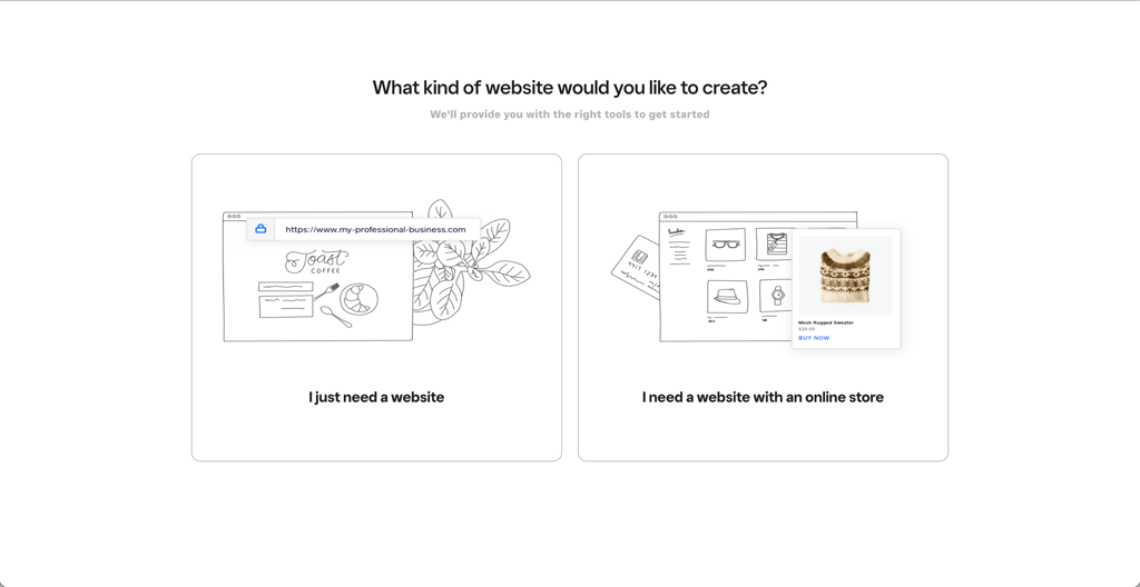 Website types on Weebly