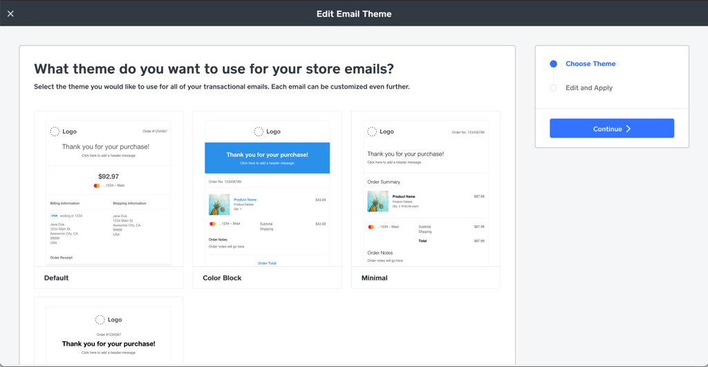 Email themes on Weebly