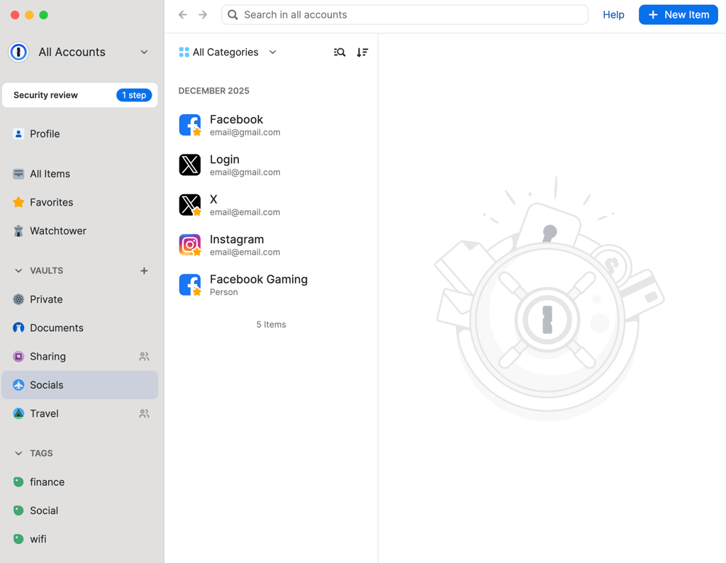 1Password desktop interface1