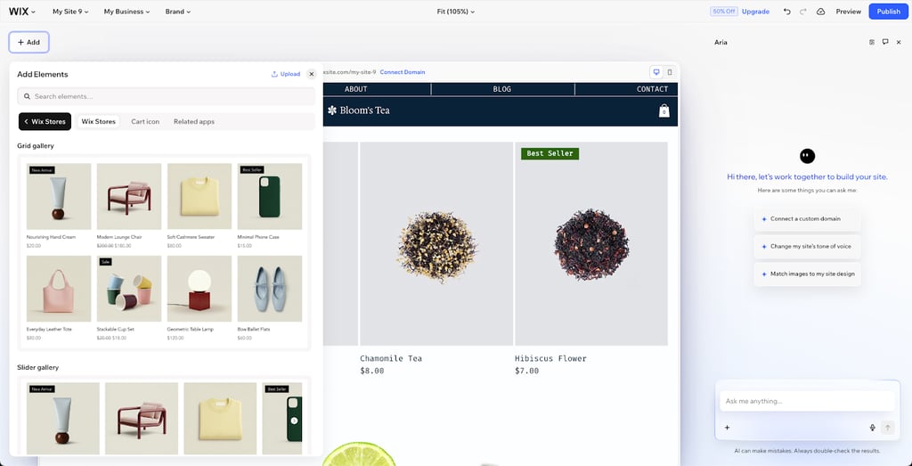 Add online store elements