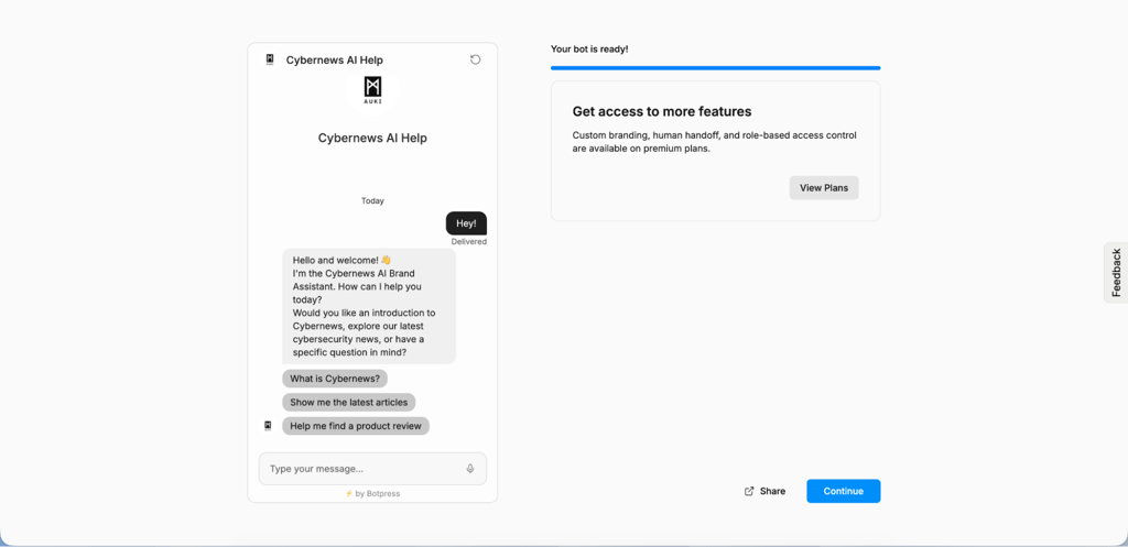Botpress onboarding process