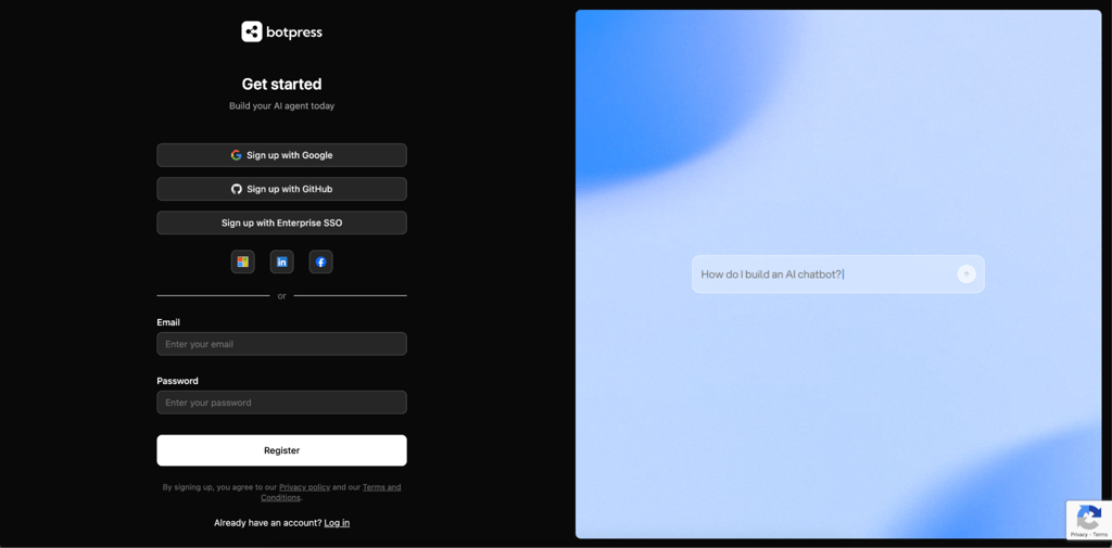 Create Botpress account