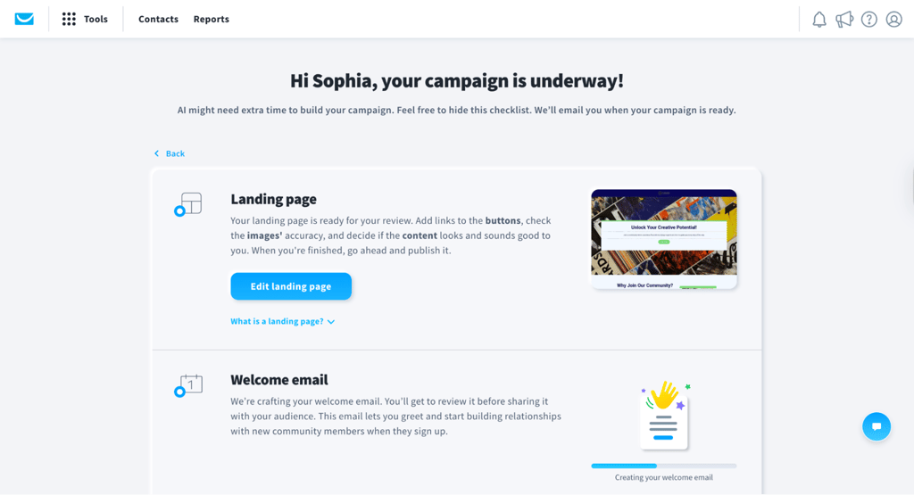 Creating a landing page with GetResponse