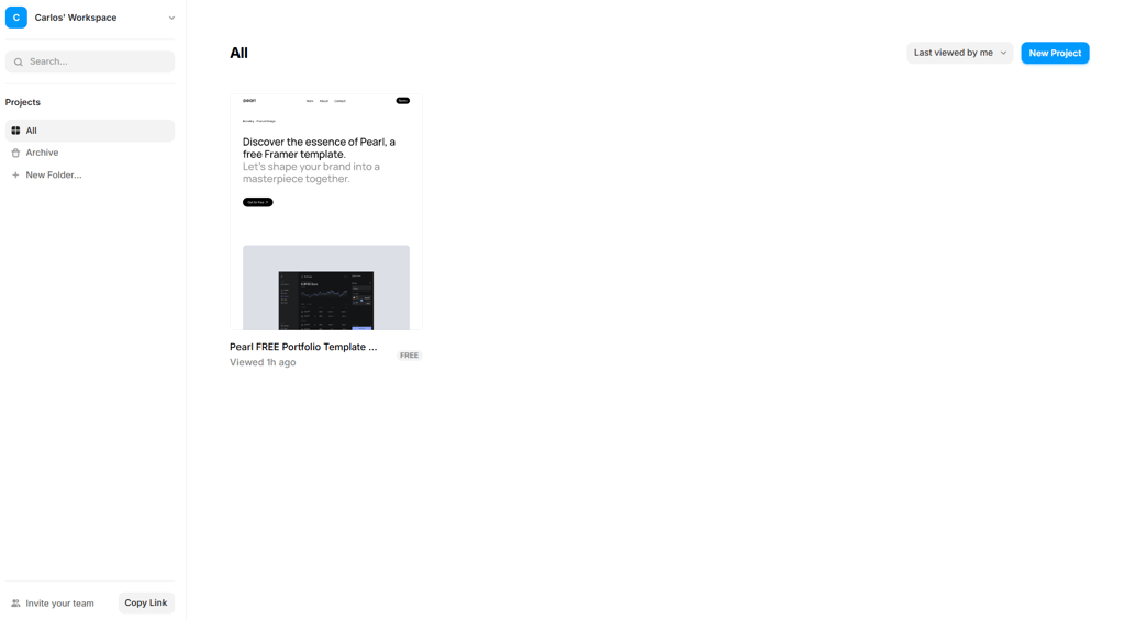 Framer AI 웹사이트 생성 메뉴