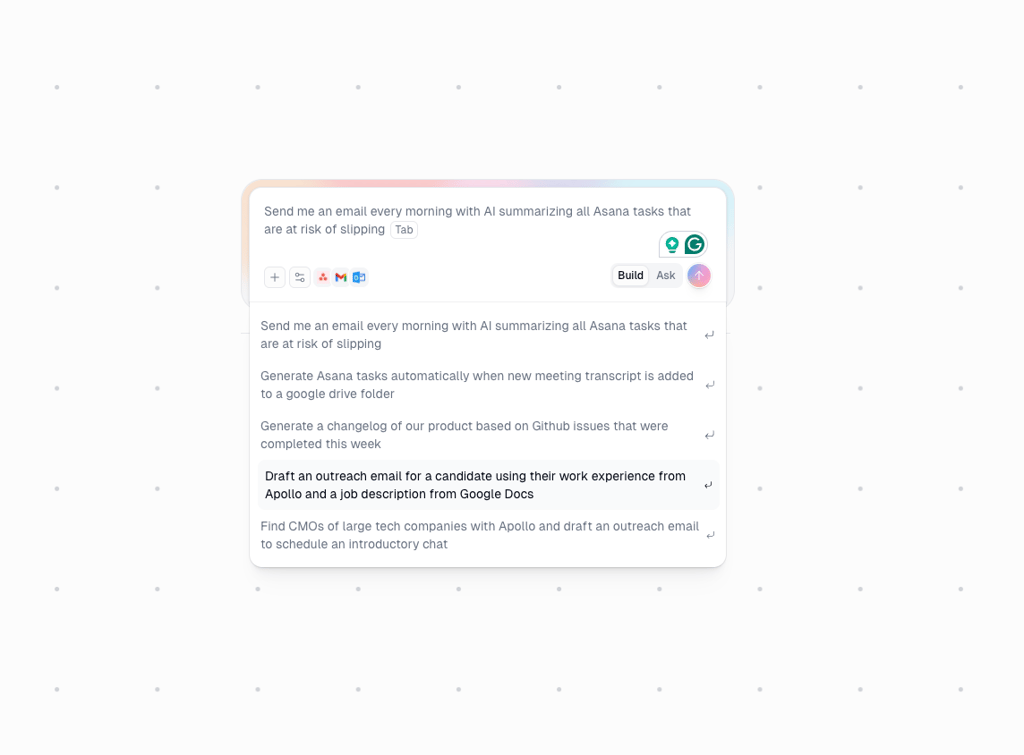 Gummie input screen with sample requests