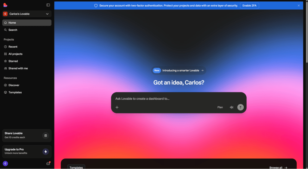Lovable AI website generator