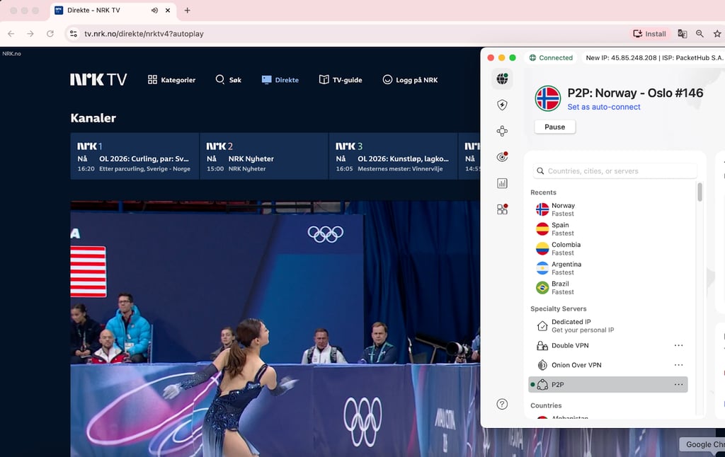 Nordvpn connected to norway