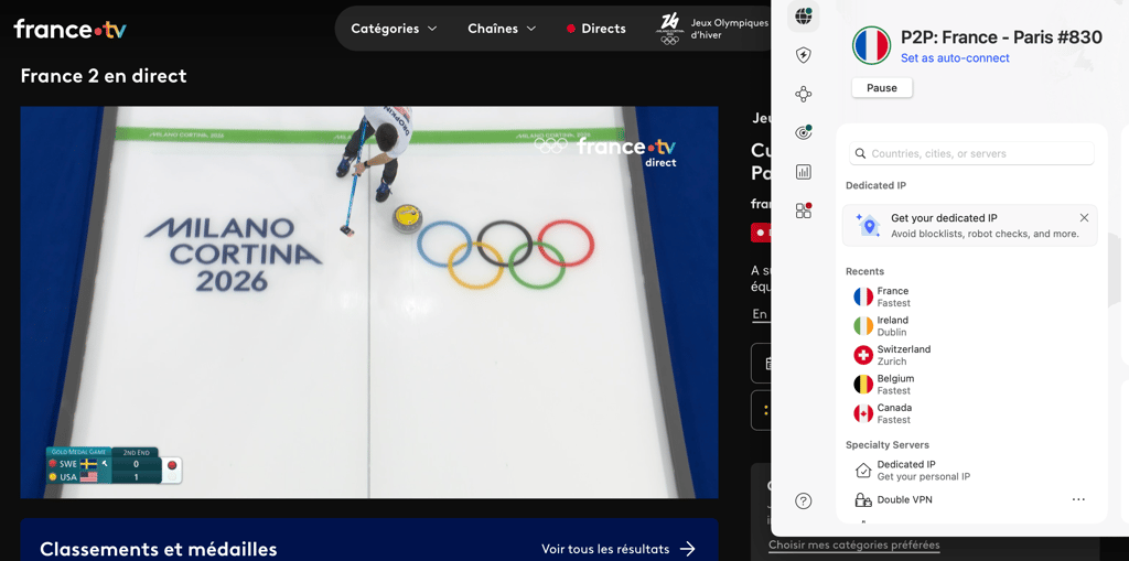 NordVPN débloque l'accès aux JO d'hiver sur France TV