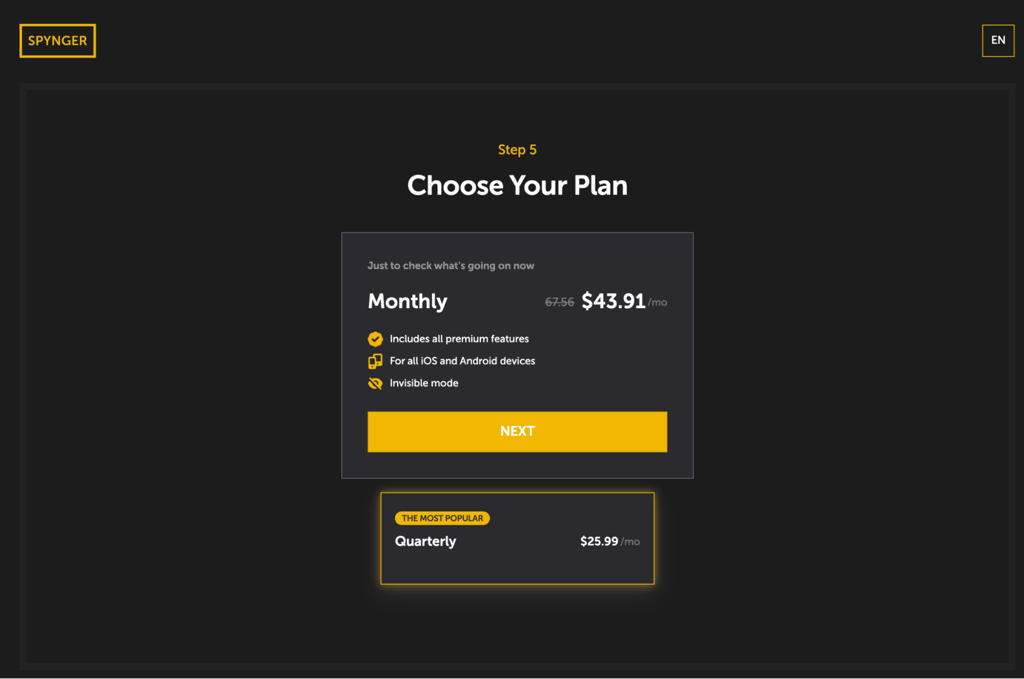 Pick your preferred subscription plan