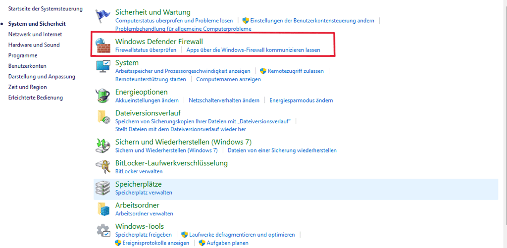 windows defender firewall