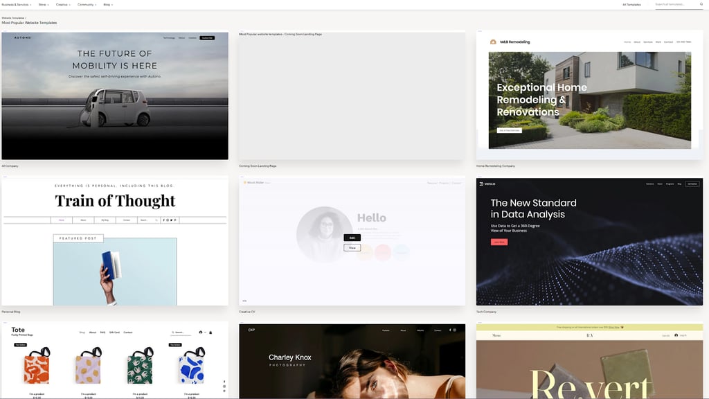 wix template examples
