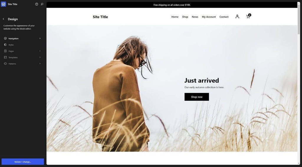 WordPress page design